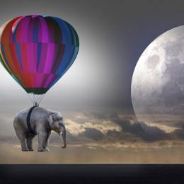Reise mit dem Heißluftballon
